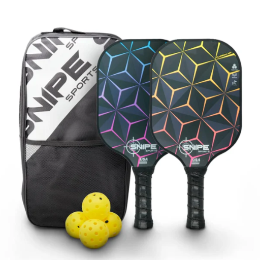 Pickleball Starter Kit - 2 Rackets, 4 Balls, & 1 Bag SNIPE SPORTS