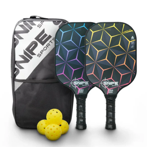 Pickleball Starter Kit - 2 Rackets, 4 Balls, & 1 Bag SNIPE SPORTS