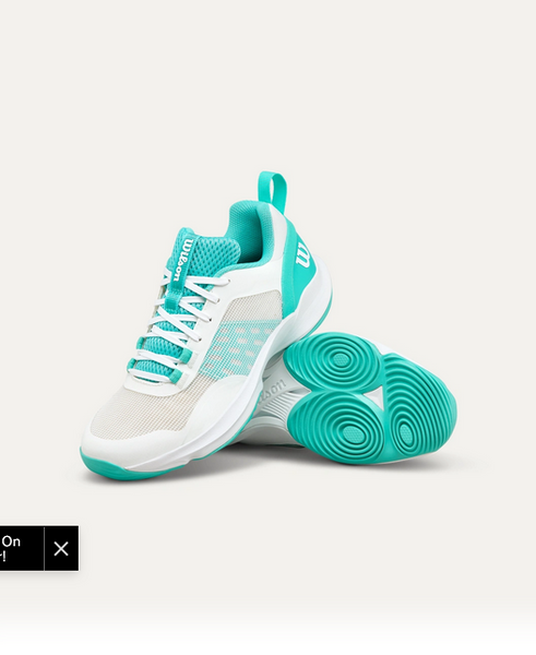 HURAKN PRO WOMEN'S PADEL SHOES WHITE/TURQUOISE