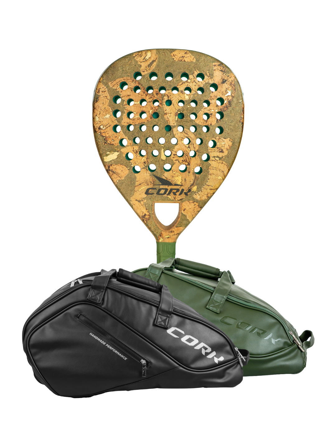 Hair Racket Green Freeform Cork Padel Racket Supreme Power III + FREE Thermobag | Rackets Pro Shop